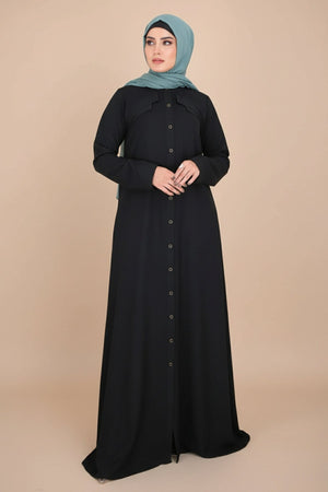 Olive Green Lapel Abaya