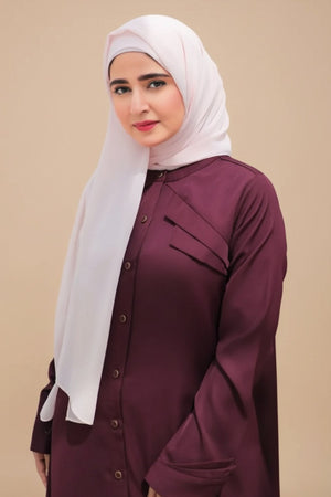 Olive Green Lapel Abaya