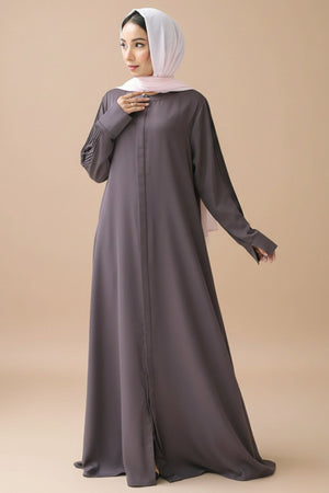 Gulf Blue Pleated Abaya