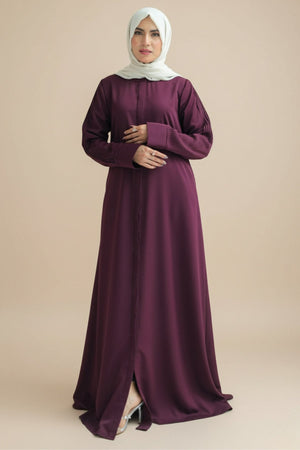Gulf Blue Pleated Abaya