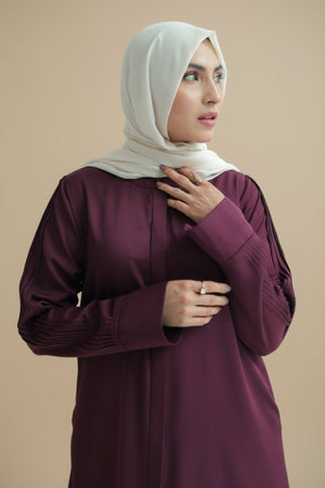 Gulf Blue Pleated Abaya