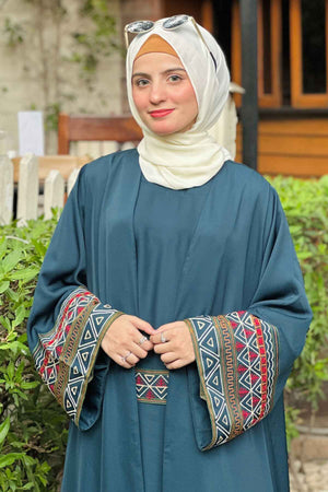 Black Ankara Kimono Abaya