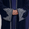 3 Piece - Navy Blue Velvet Abaya