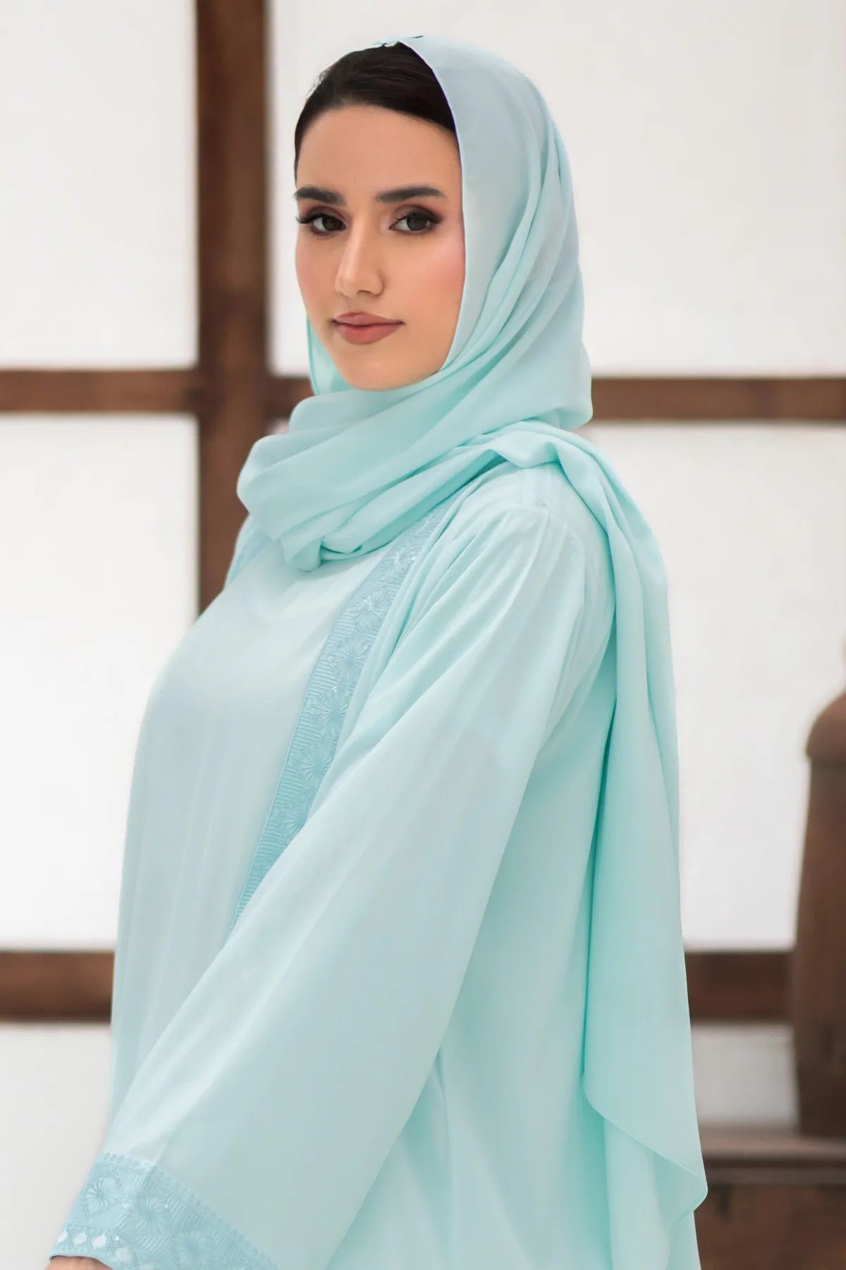Aqua Georgette Hijab