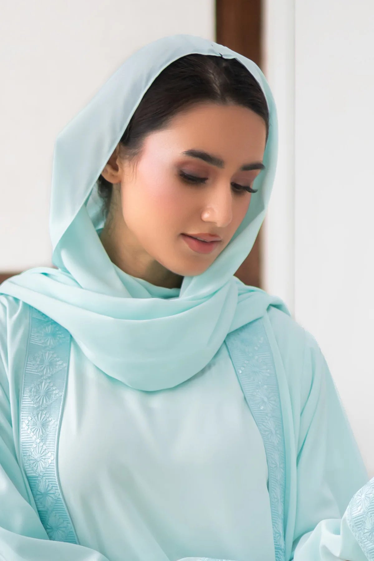 Aqua Georgette Hijab