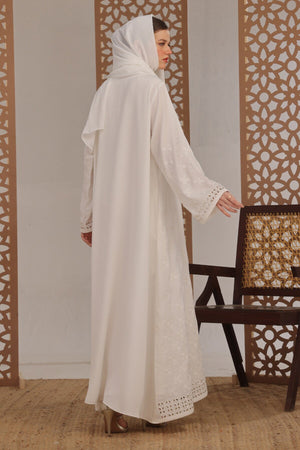 Black Leaf Petal Embroidered Abaya