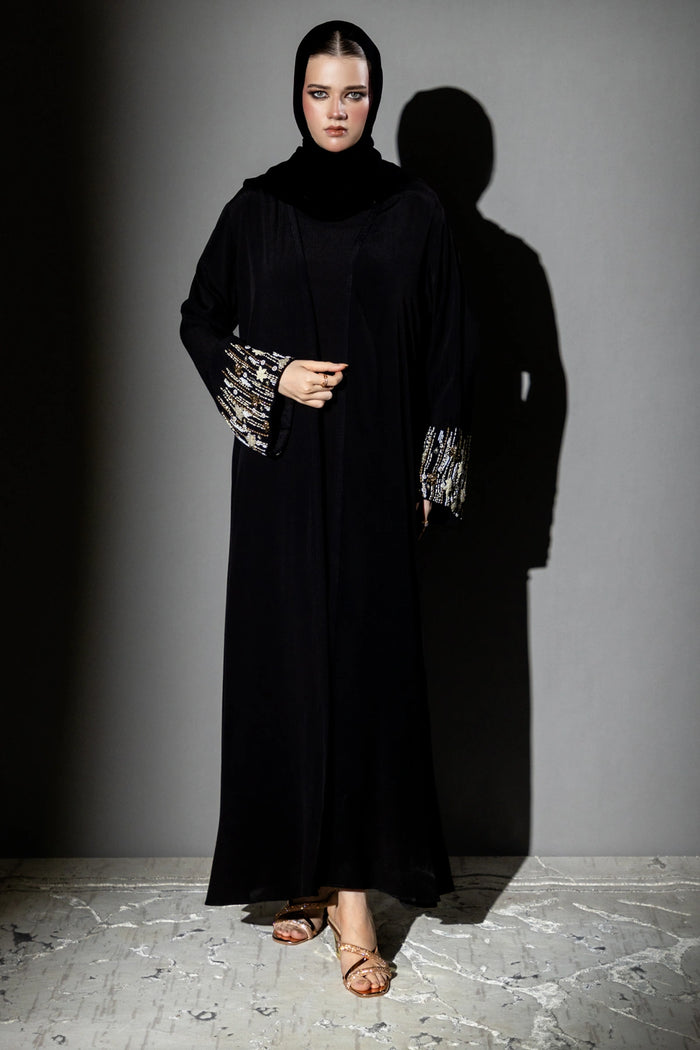 Black Embellished Formal Abaya