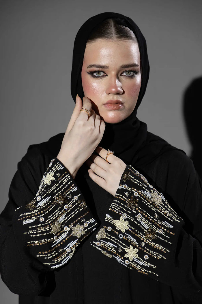 Black Embellished Formal Abaya
