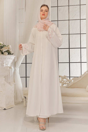 Pastel Pink Beaded Abaya
