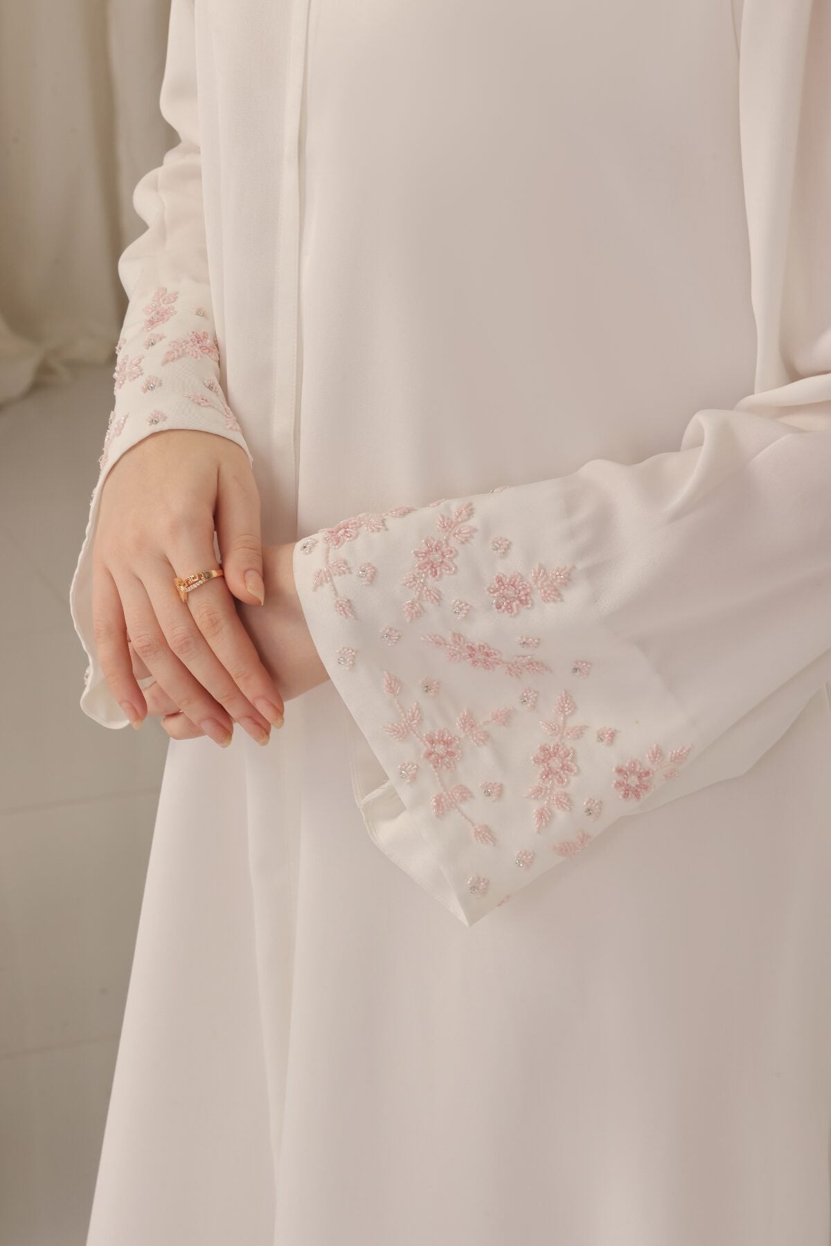 Sky Blue Beaded Abaya