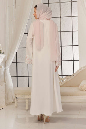 Pastel Pink Beaded Abaya