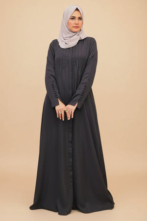 Burgundy Flare Abaya