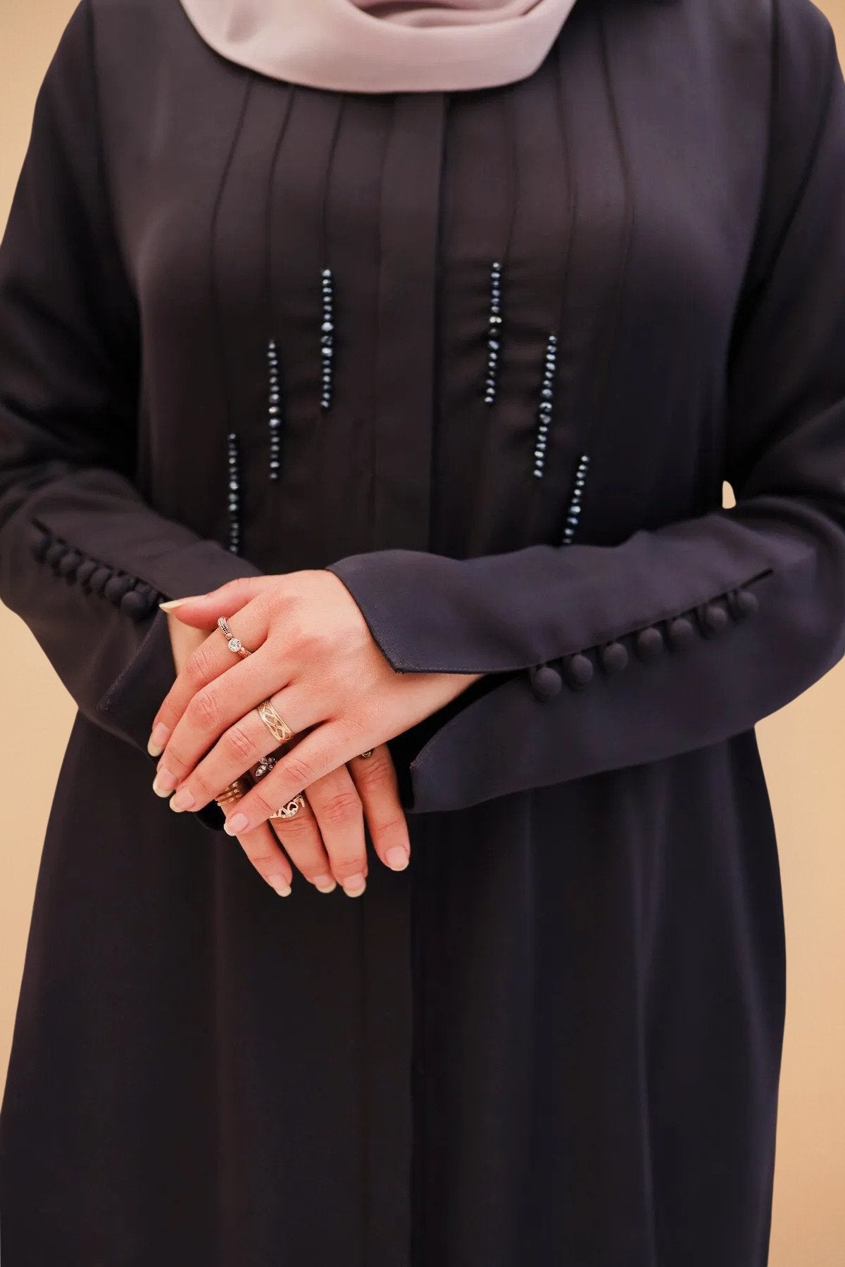Burgundy Flare Abaya