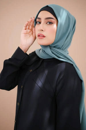 Olive Green Lapel Abaya