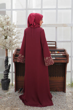 Black Cord Embroidered Abaya
