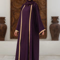 Deep Plum Embroidered Abaya