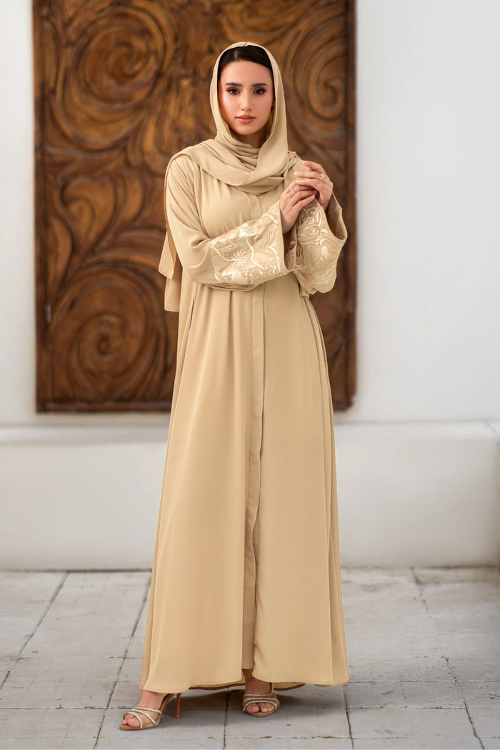 Embroidered Camel Abaya