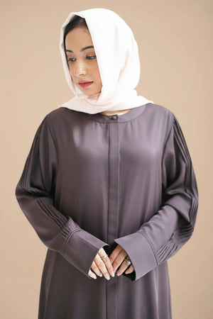 Mauve Pleated Abaya