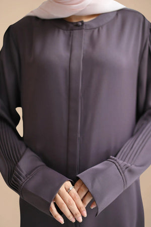 Gulf Blue Pleated Abaya