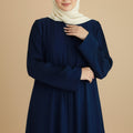 Gulf Blue Pleated Abaya