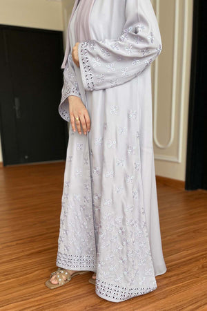 Rose Pink Embroidered Abaya