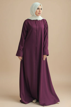 Gravel Pleated Abaya