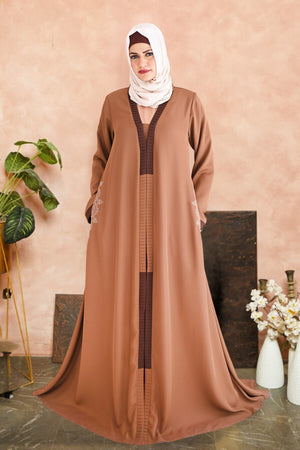 Pale Copper Kimono Abaya