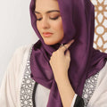 Plum Purple Crinkle Silk Hijab