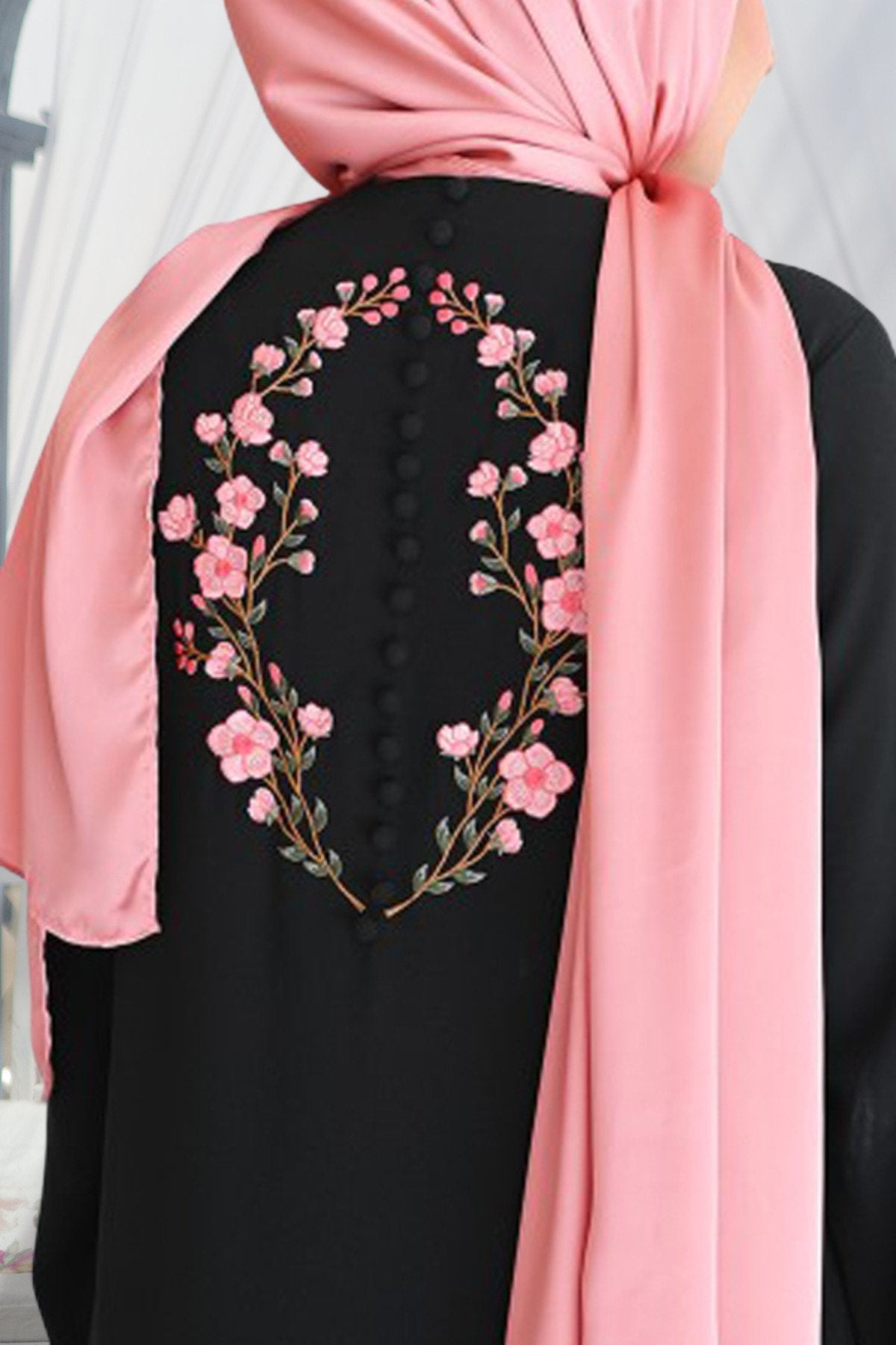 White Sakura Abaya