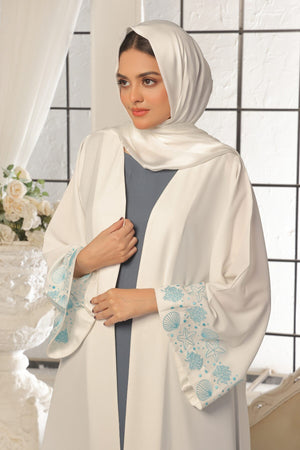 Seashell Embroidered Tuna Abaya