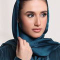 Teal Blue Silk Hijab