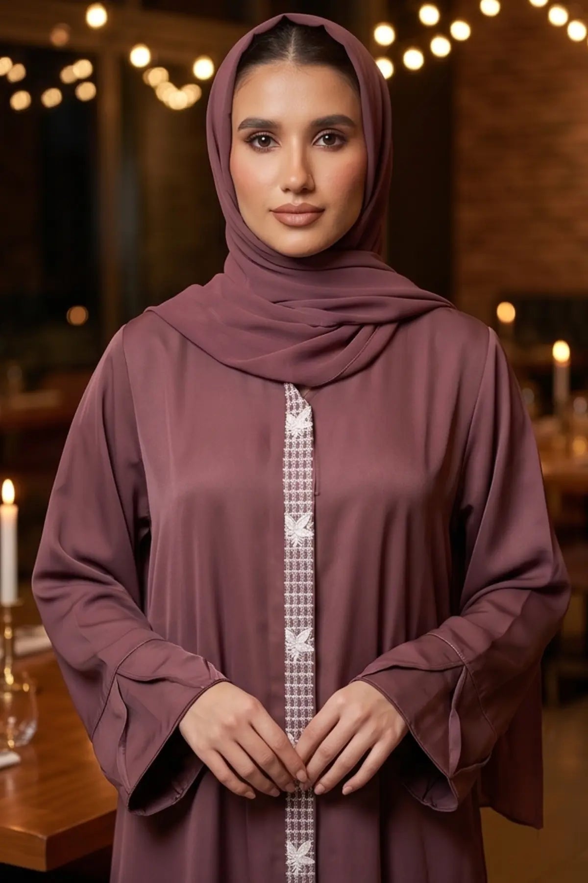 Turkish Rose Embroidered Abaya