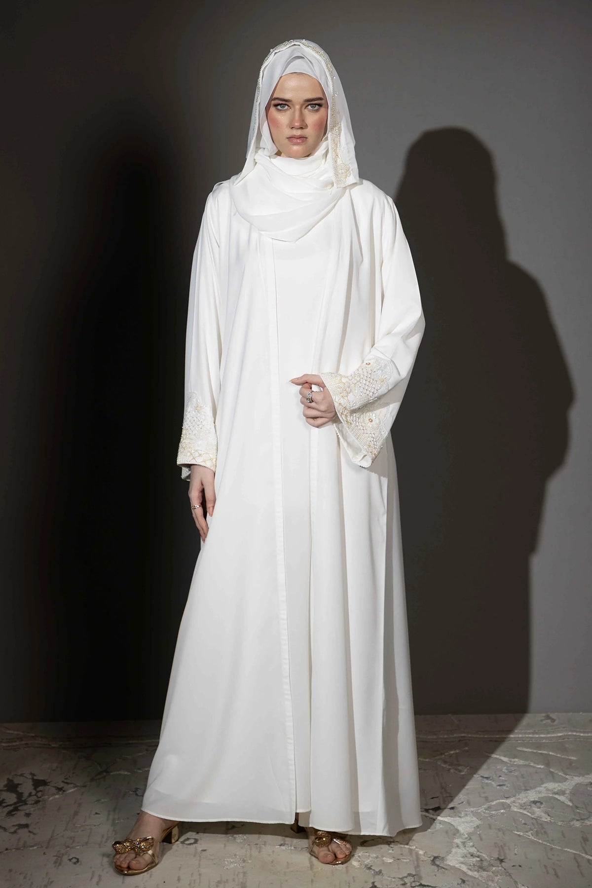 White Nikkah Abaya